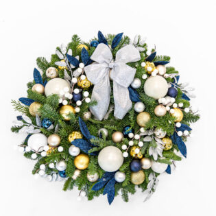 Navy, White and Gold Wreath