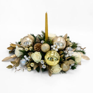 Gold, Champagne & White Table Arrangement